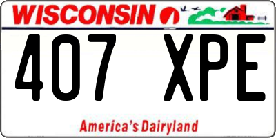 WI license plate 407XPE