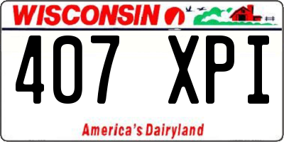 WI license plate 407XPI