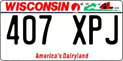 WI license plate 407XPJ