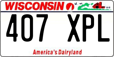 WI license plate 407XPL
