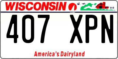 WI license plate 407XPN