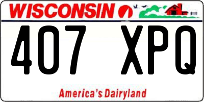 WI license plate 407XPQ
