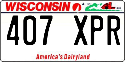 WI license plate 407XPR