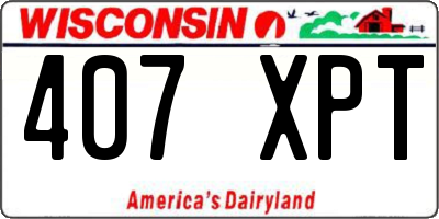 WI license plate 407XPT