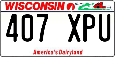 WI license plate 407XPU