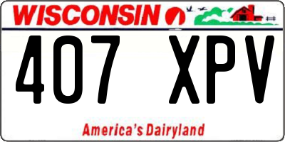 WI license plate 407XPV