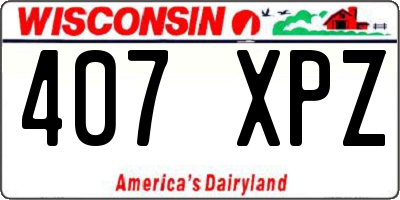WI license plate 407XPZ