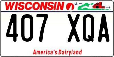 WI license plate 407XQA