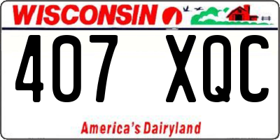 WI license plate 407XQC
