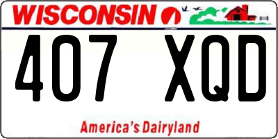 WI license plate 407XQD