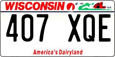 WI license plate 407XQE