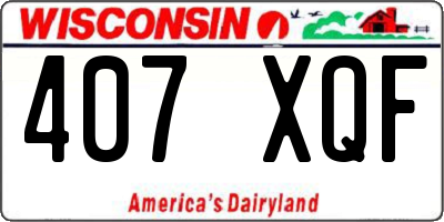 WI license plate 407XQF