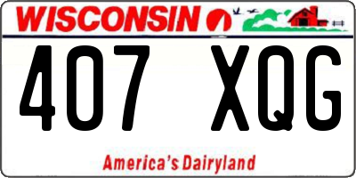 WI license plate 407XQG