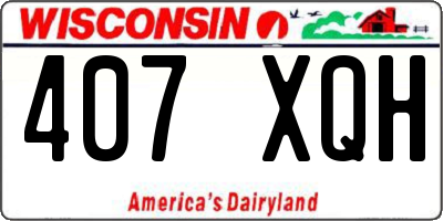 WI license plate 407XQH