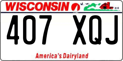 WI license plate 407XQJ