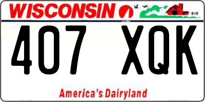 WI license plate 407XQK