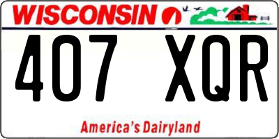 WI license plate 407XQR