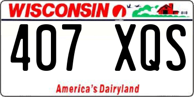 WI license plate 407XQS