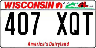 WI license plate 407XQT