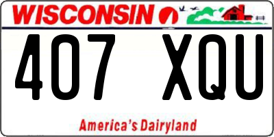 WI license plate 407XQU