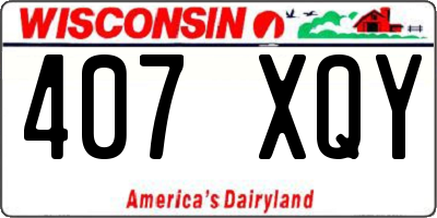 WI license plate 407XQY