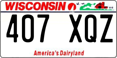 WI license plate 407XQZ