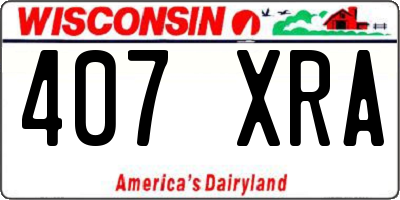 WI license plate 407XRA