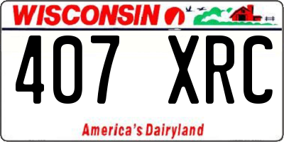 WI license plate 407XRC