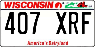 WI license plate 407XRF