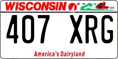 WI license plate 407XRG