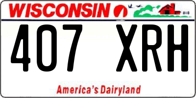 WI license plate 407XRH