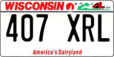 WI license plate 407XRL