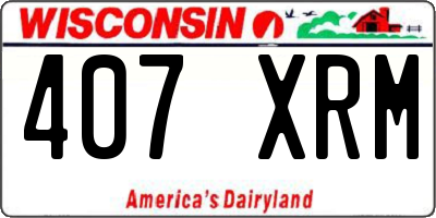 WI license plate 407XRM