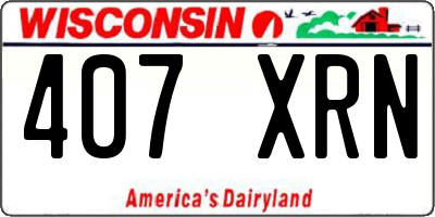 WI license plate 407XRN