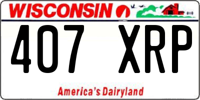 WI license plate 407XRP