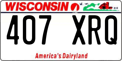 WI license plate 407XRQ