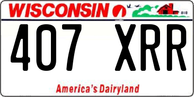 WI license plate 407XRR