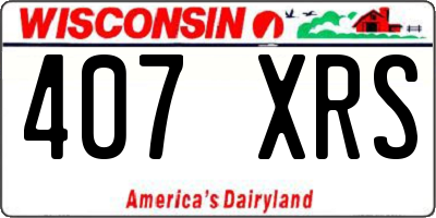 WI license plate 407XRS
