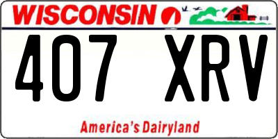 WI license plate 407XRV