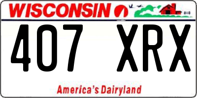 WI license plate 407XRX