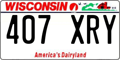 WI license plate 407XRY