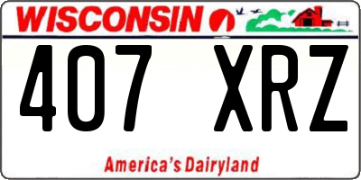 WI license plate 407XRZ