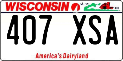 WI license plate 407XSA