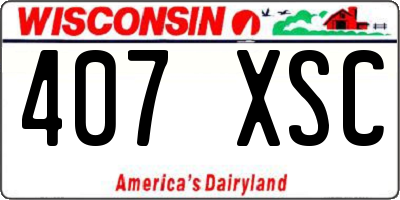WI license plate 407XSC