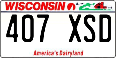 WI license plate 407XSD
