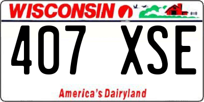 WI license plate 407XSE