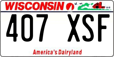 WI license plate 407XSF
