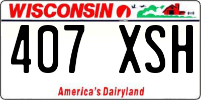 WI license plate 407XSH