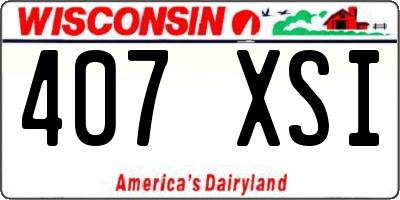 WI license plate 407XSI