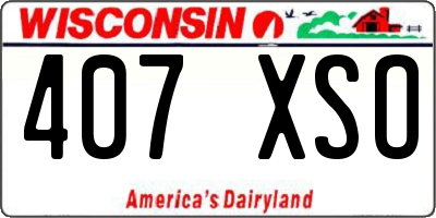 WI license plate 407XSO